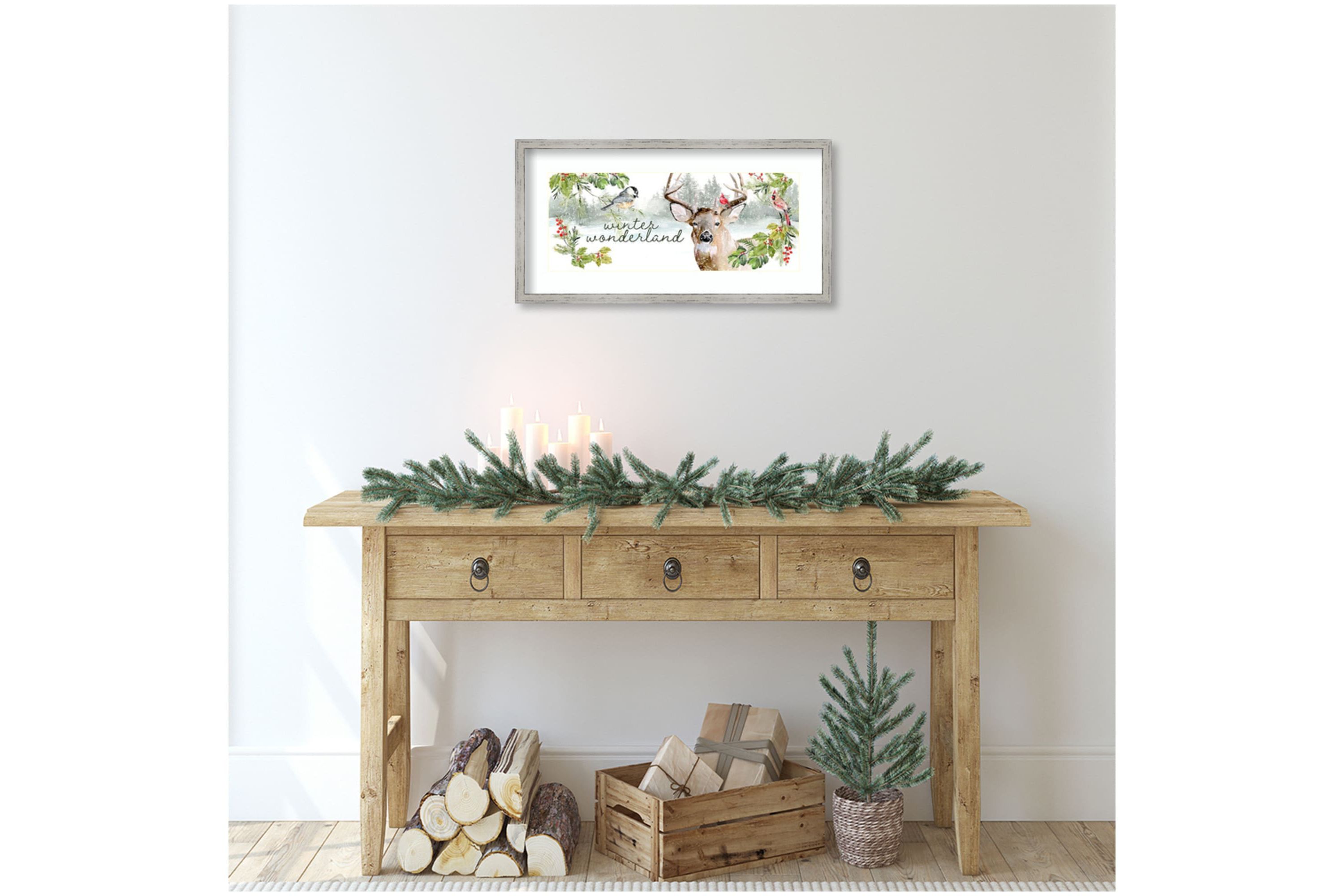 Holiday Deer Collection D by Jennifer Paxton Parker Wood Framed Wall Art Print