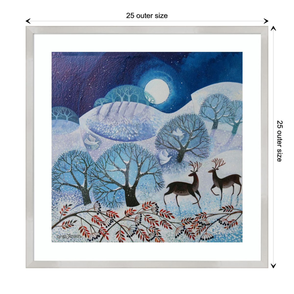 Snowy Land by Lisa Graa Jensen Wood Framed Wall Art Print