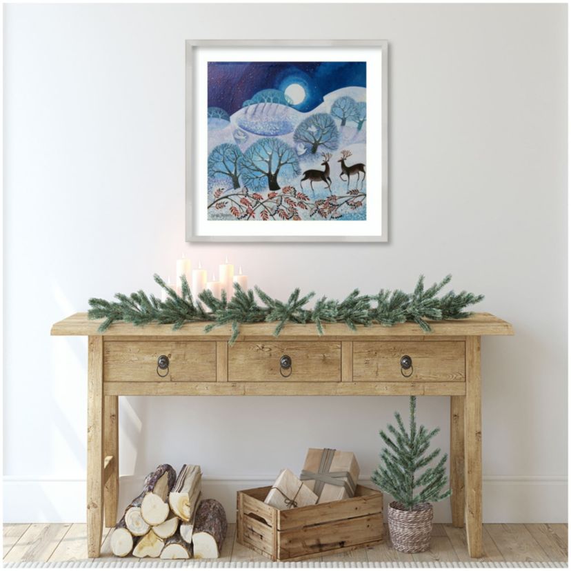 Snowy Land by Lisa Graa Jensen Wood Framed Wall Art Print
