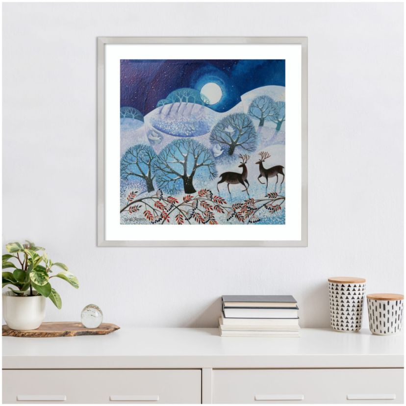 Snowy Land by Lisa Graa Jensen Wood Framed Wall Art Print