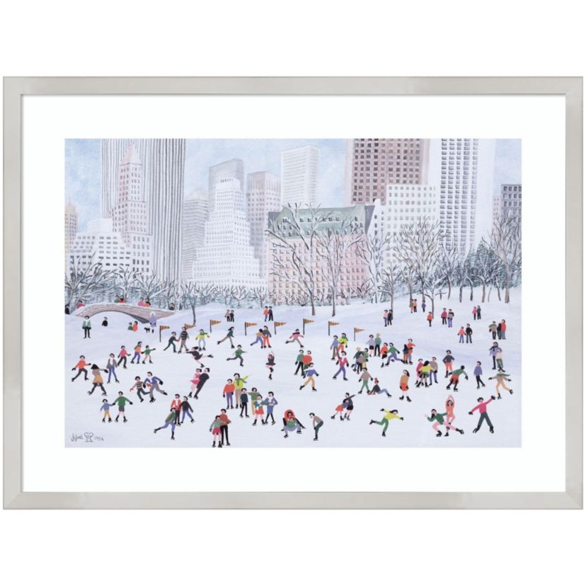 Skating Rink Central Park New York by Judy Joel Wood Framed Wall Art Print