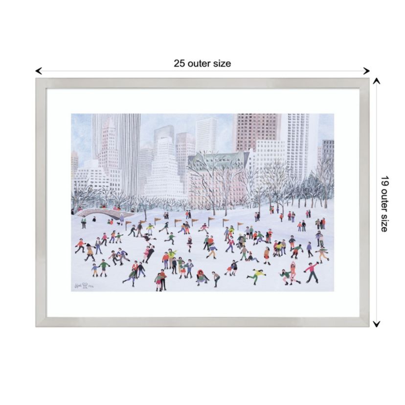 Skating Rink Central Park New York by Judy Joel Wood Framed Wall Art Print