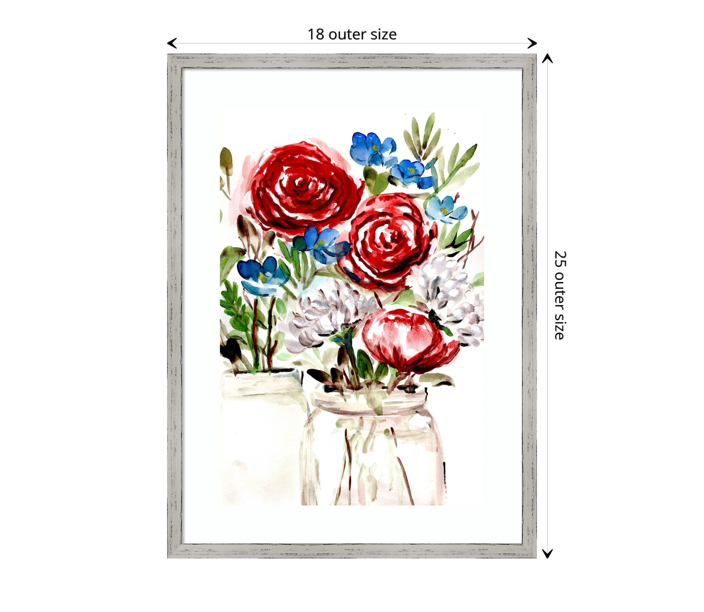 Proud to be an American Bouquet I by Marcy Chapman Wood Framed Wall Art Print