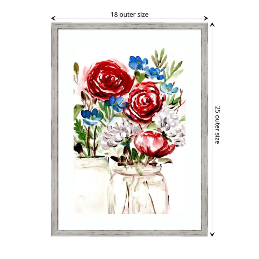 Proud to be an American Bouquet I by Marcy Chapman Wood Framed Wall Art Print