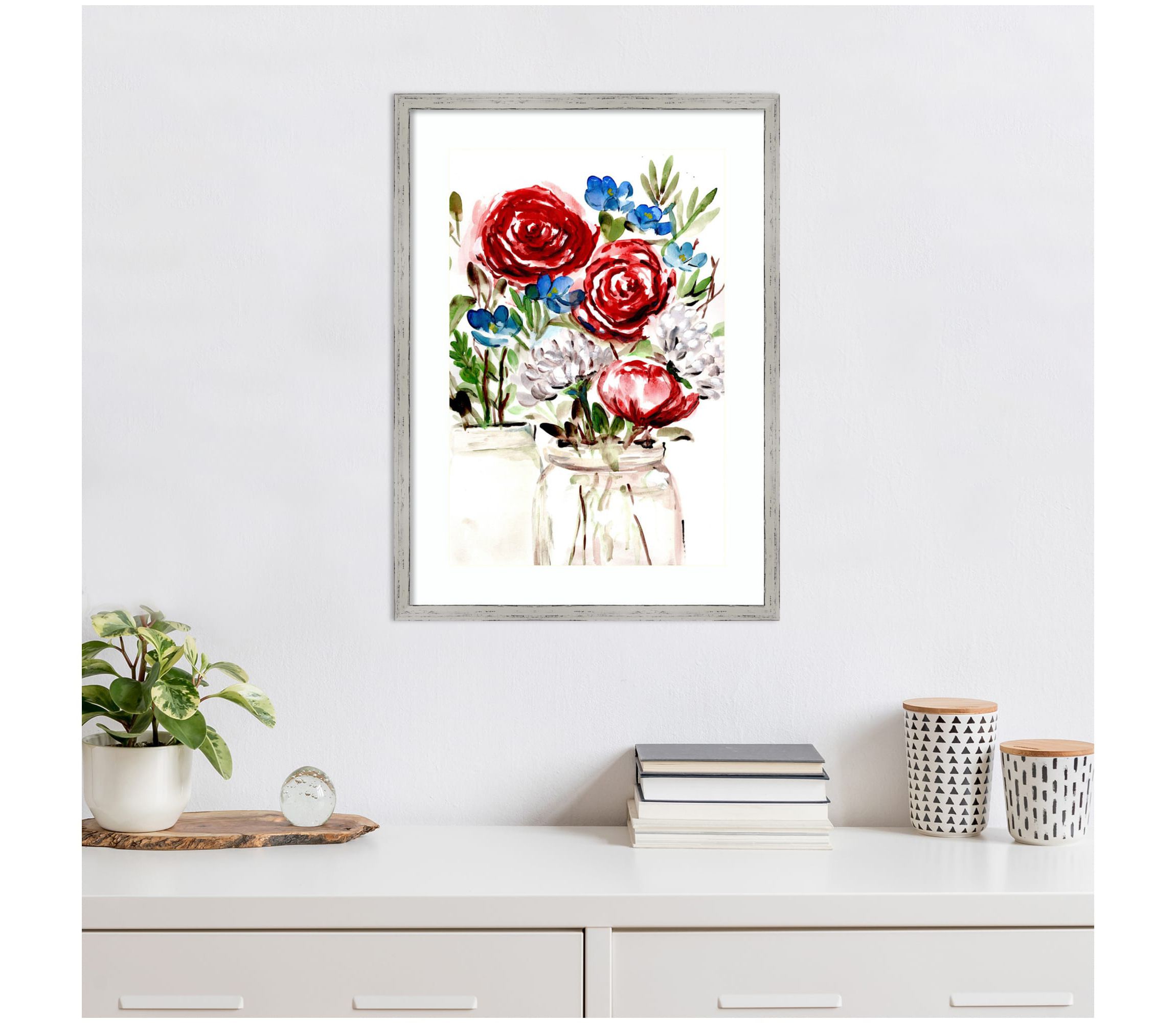 Proud to be an American Bouquet I by Marcy Chapman Wood Framed Wall Art Print