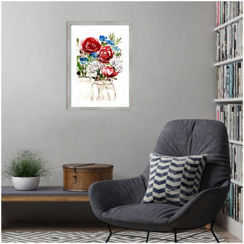 Proud to be an American Bouquet I by Marcy Chapman Wood Framed Wall Art Print