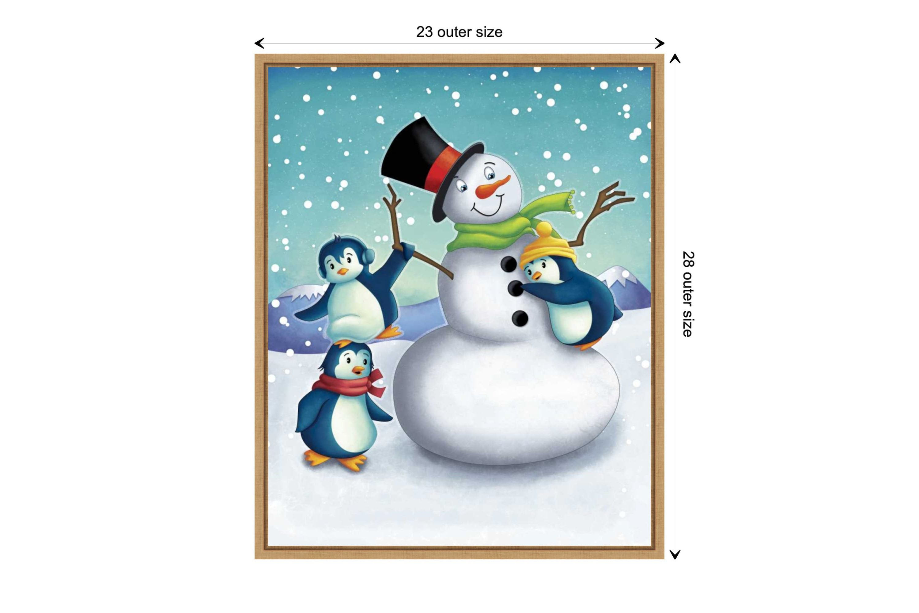 Joyful Snowman Framed Canvas Wall Art Print