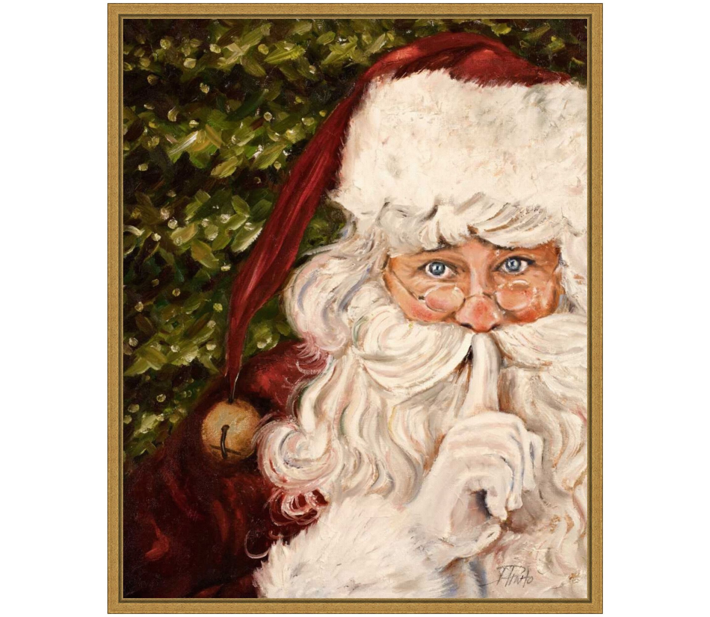 Secret Santa Framed Canvas Wall Art Print