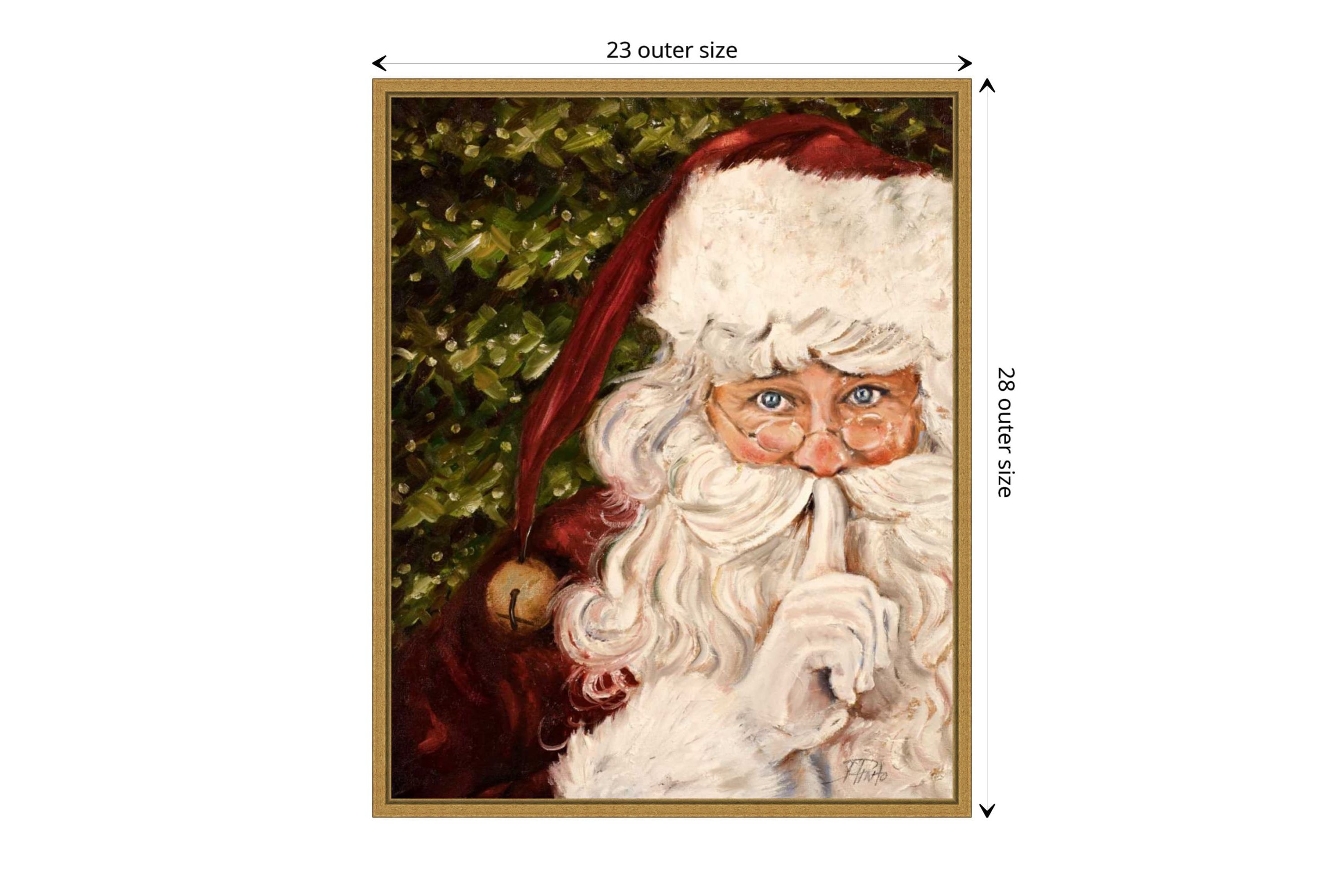 Secret Santa Framed Canvas Wall Art Print