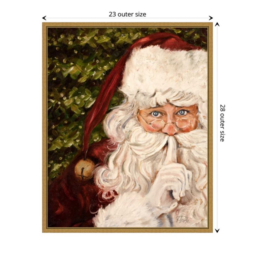 Secret Santa Framed Canvas Wall Art Print