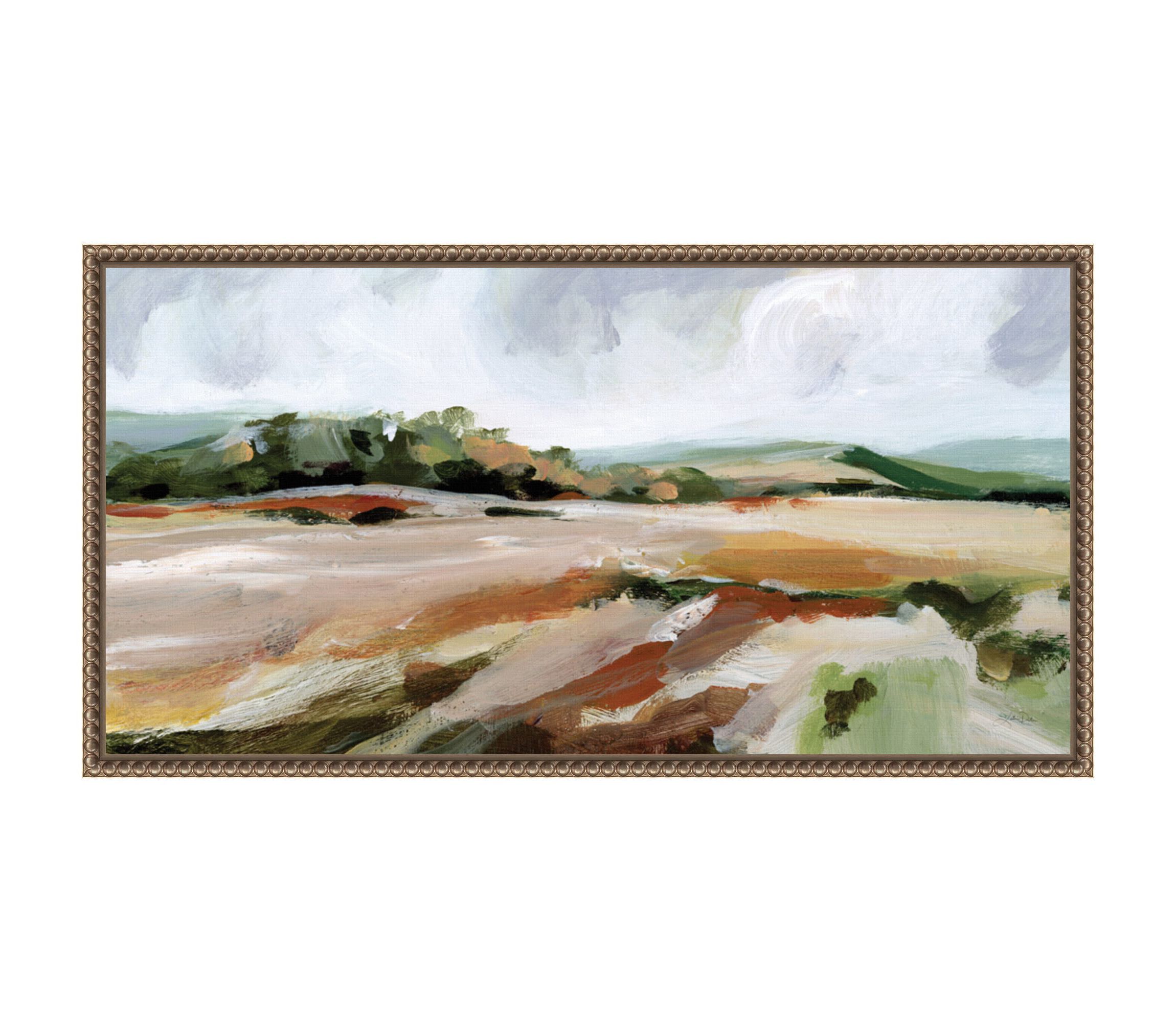 Taupe Toned Landscape Framed Canvas Wall Art Print
