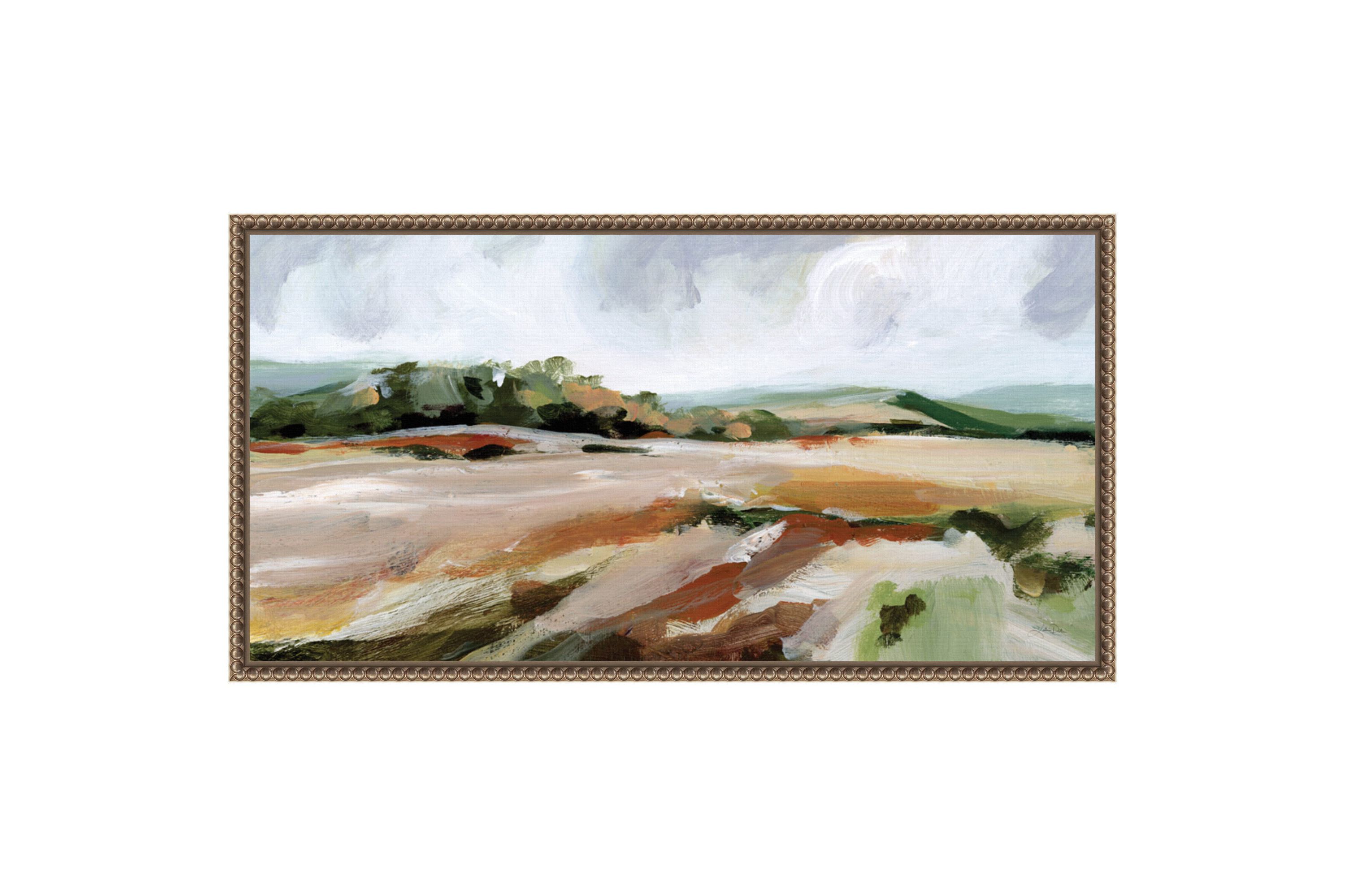 Taupe Toned Landscape Framed Canvas Wall Art Print