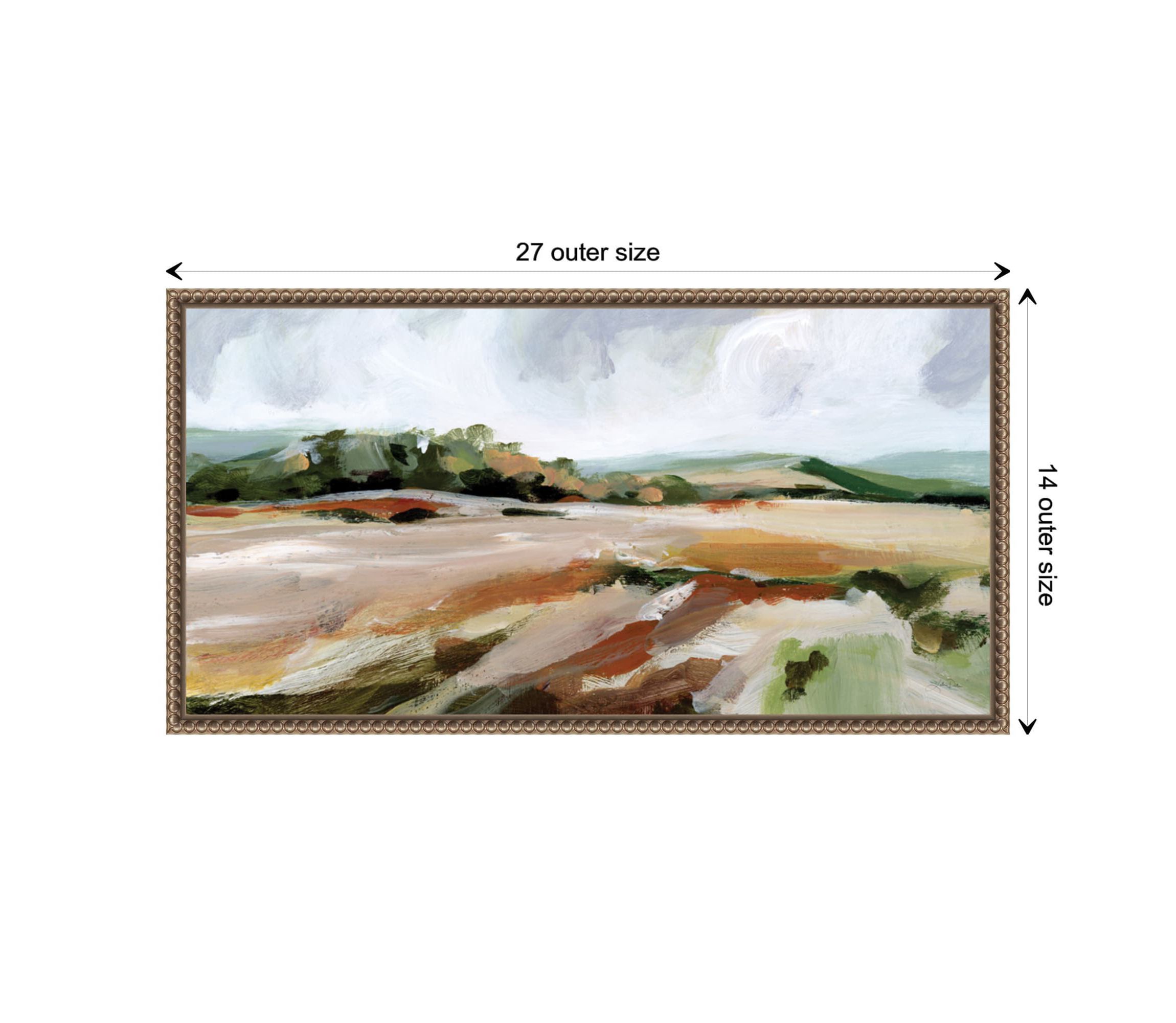 Taupe Toned Landscape Framed Canvas Wall Art Print
