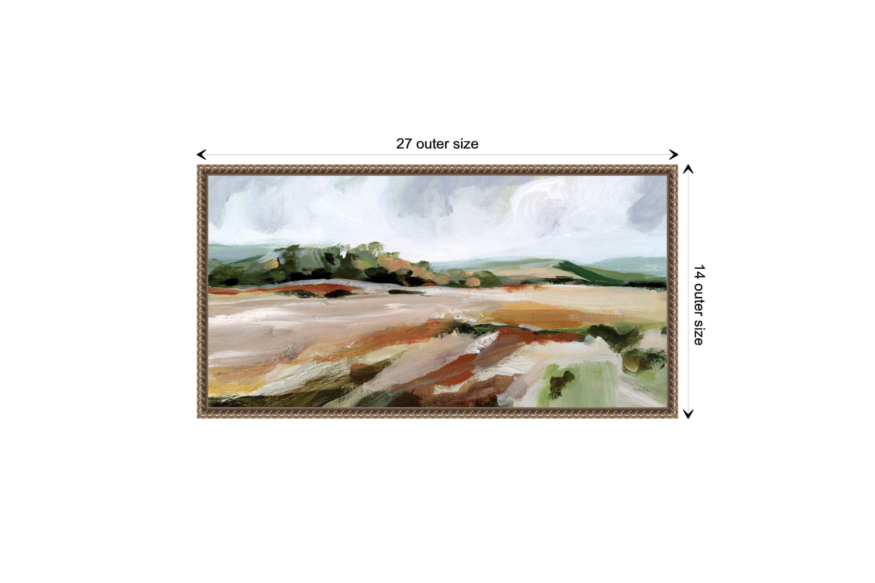 Taupe Toned Landscape Framed Canvas Wall Art Print