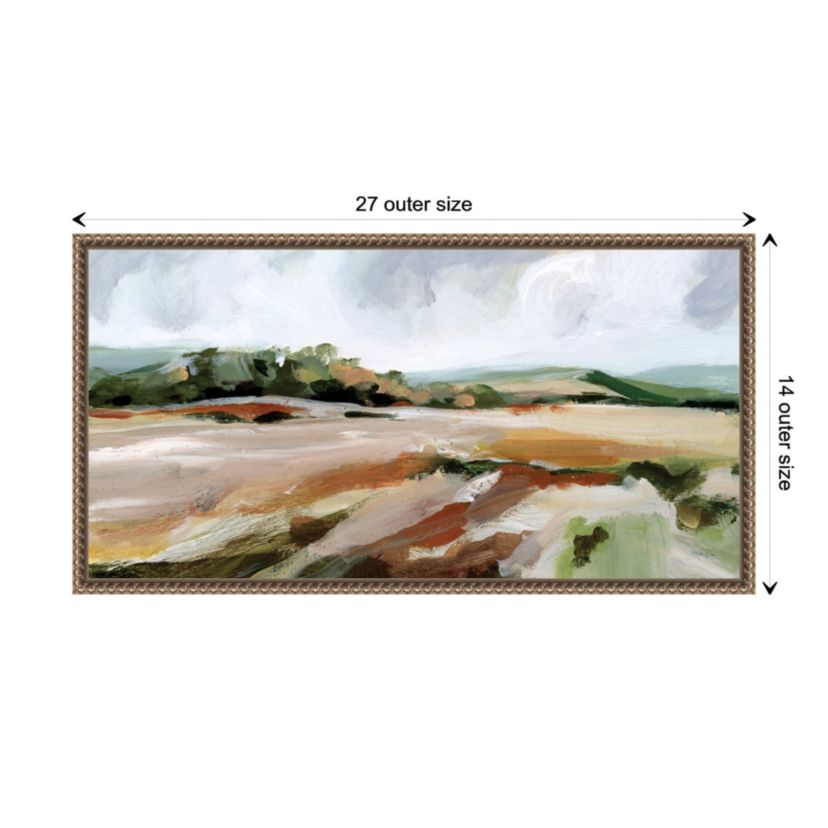 Taupe Toned Landscape Framed Canvas Wall Art Print