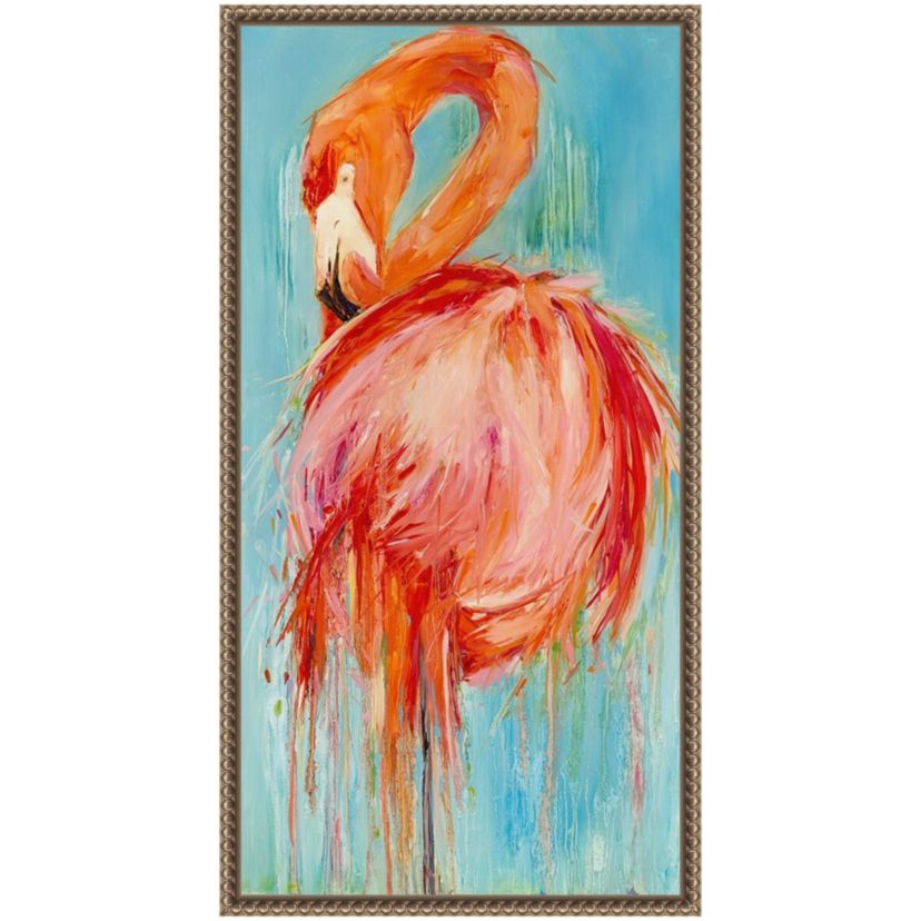 Flamingo Pose Framed Canvas Wall Art Print