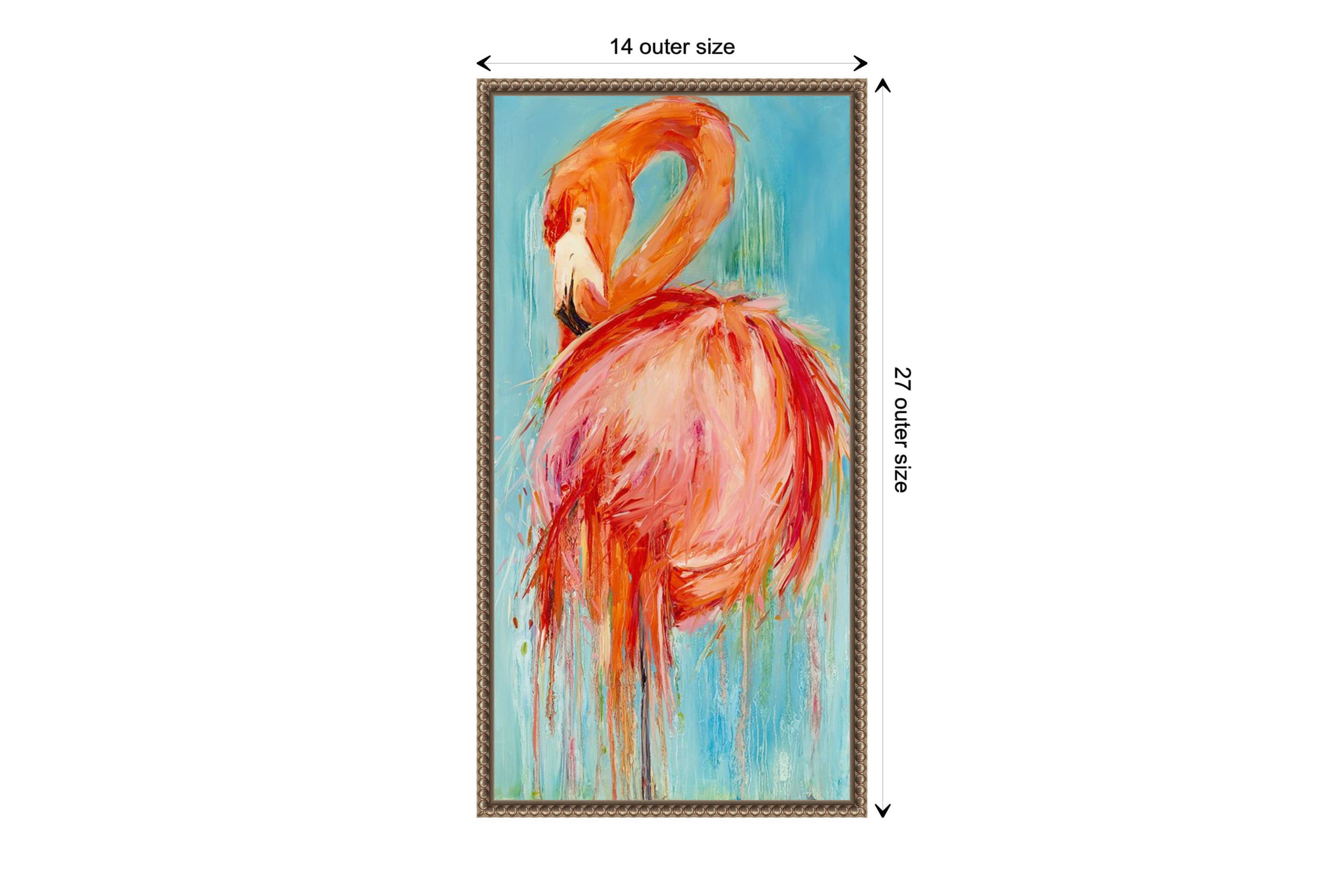 Flamingo Pose Framed Canvas Wall Art Print