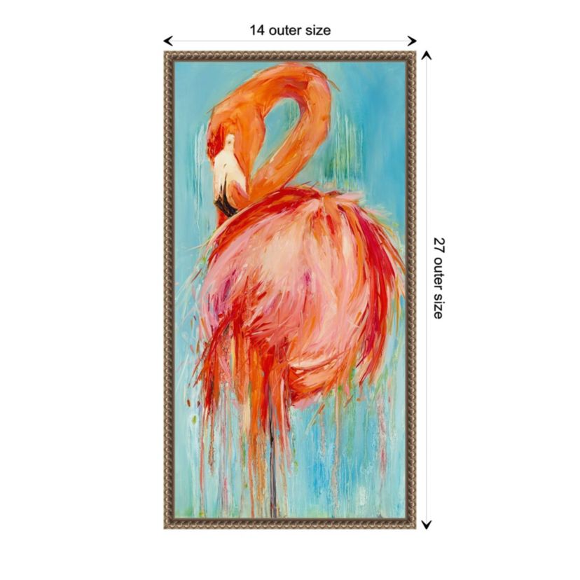 Flamingo Pose Framed Canvas Wall Art Print