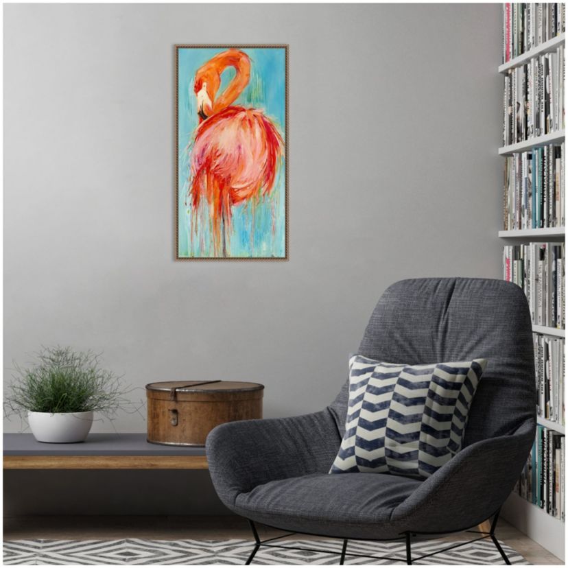 Flamingo Pose Framed Canvas Wall Art Print