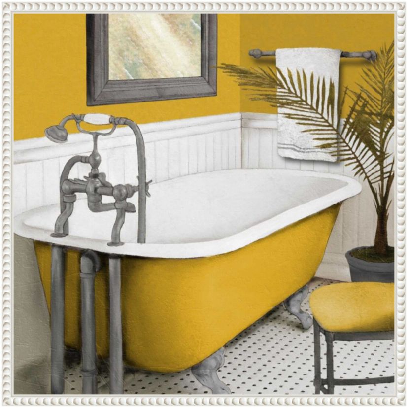Sunny Bath I Framed Canvas Wall Art Print