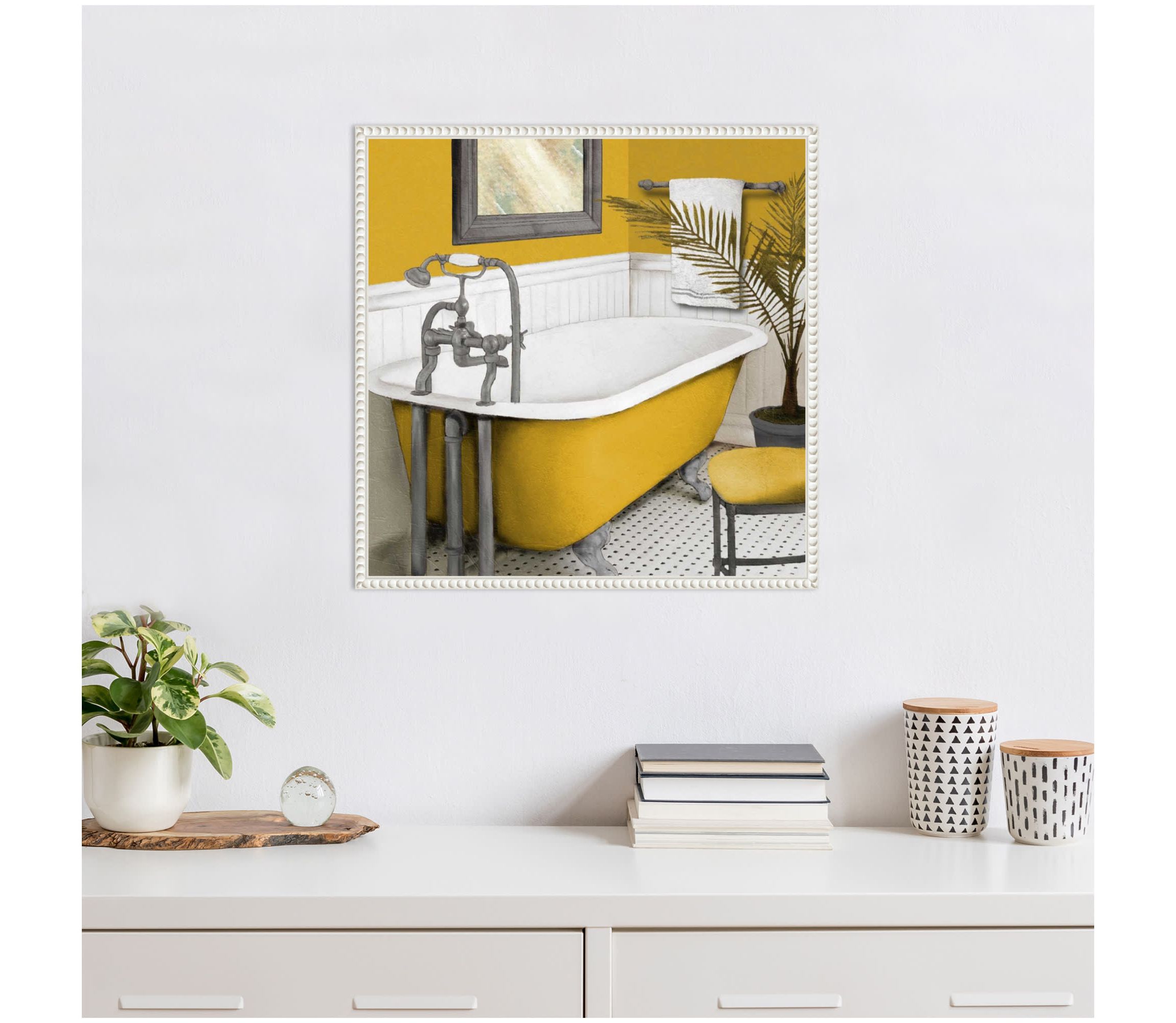 Sunny Bath I Framed Canvas Wall Art Print