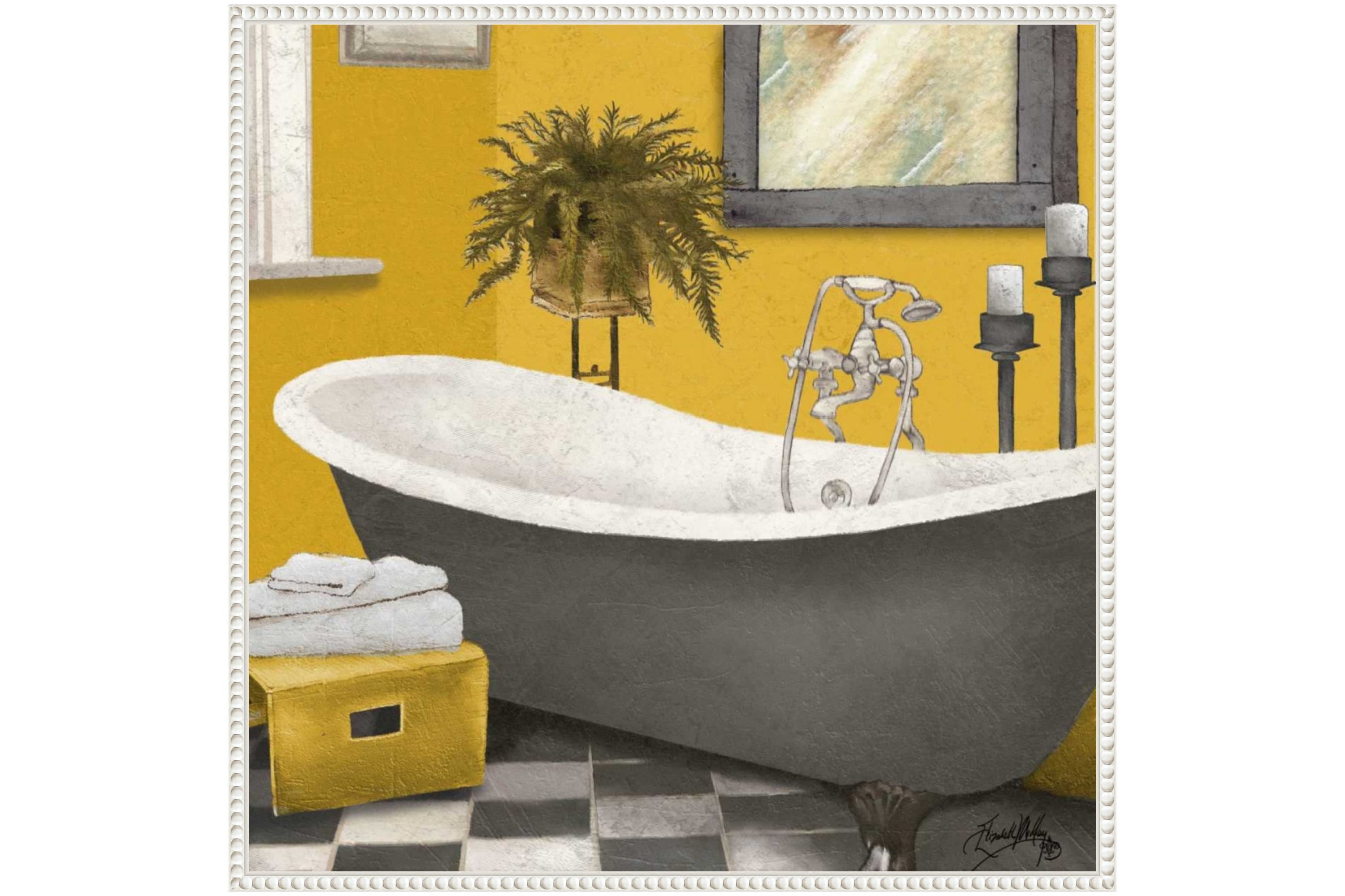 Sunny Bath II Framed Canvas Wall Art Print