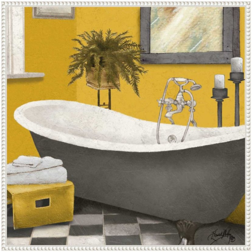 Sunny Bath II Framed Canvas Wall Art Print
