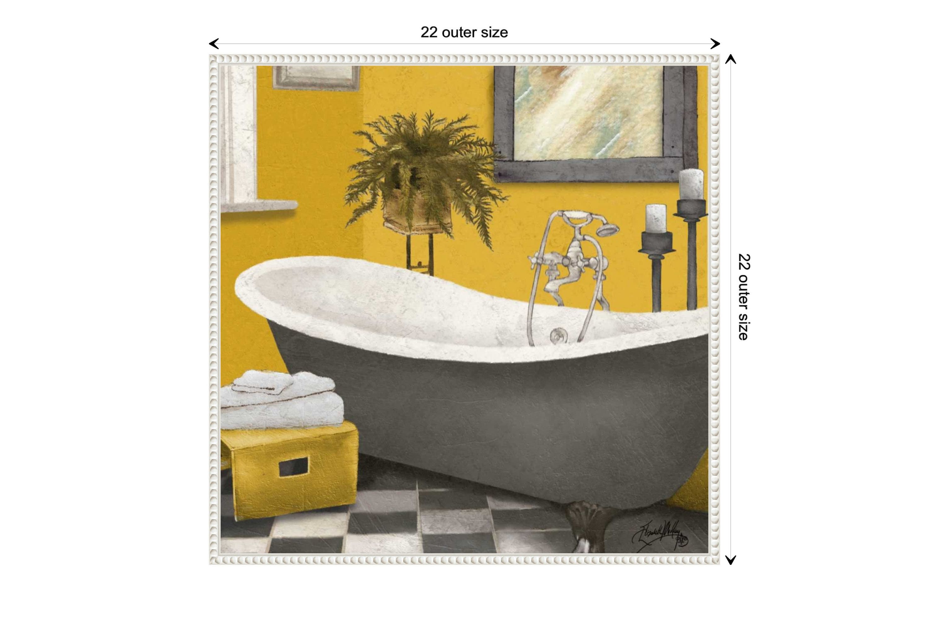 Sunny Bath II Framed Canvas Wall Art Print