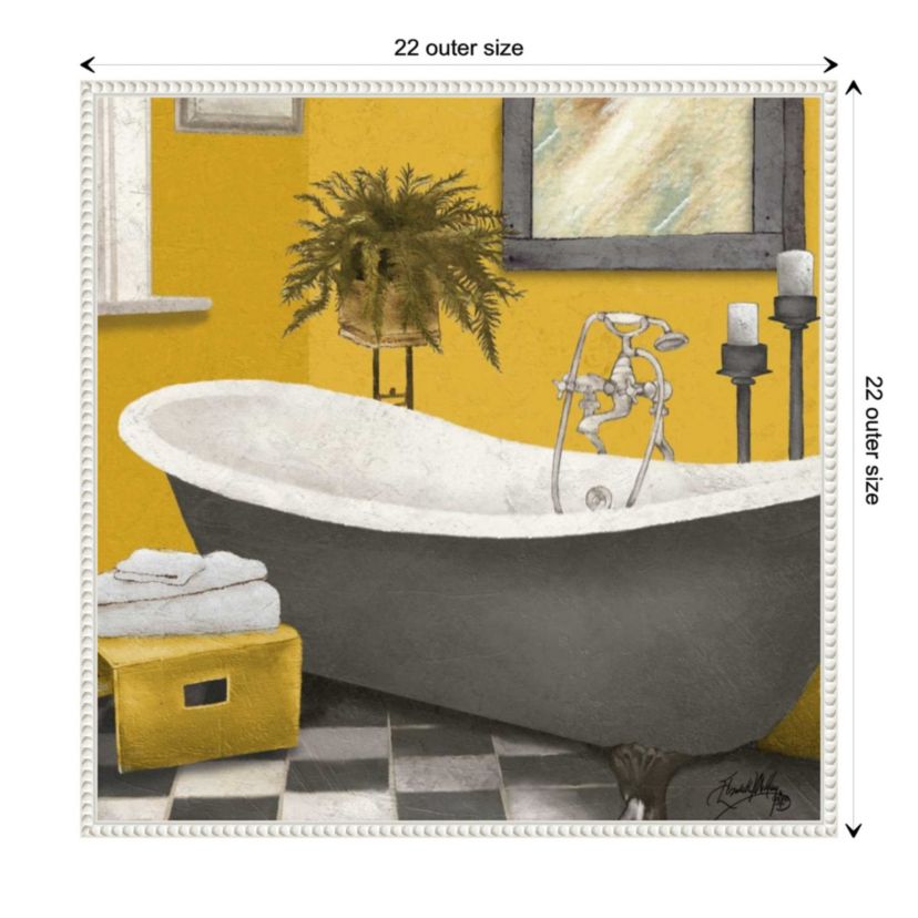 Sunny Bath II Framed Canvas Wall Art Print