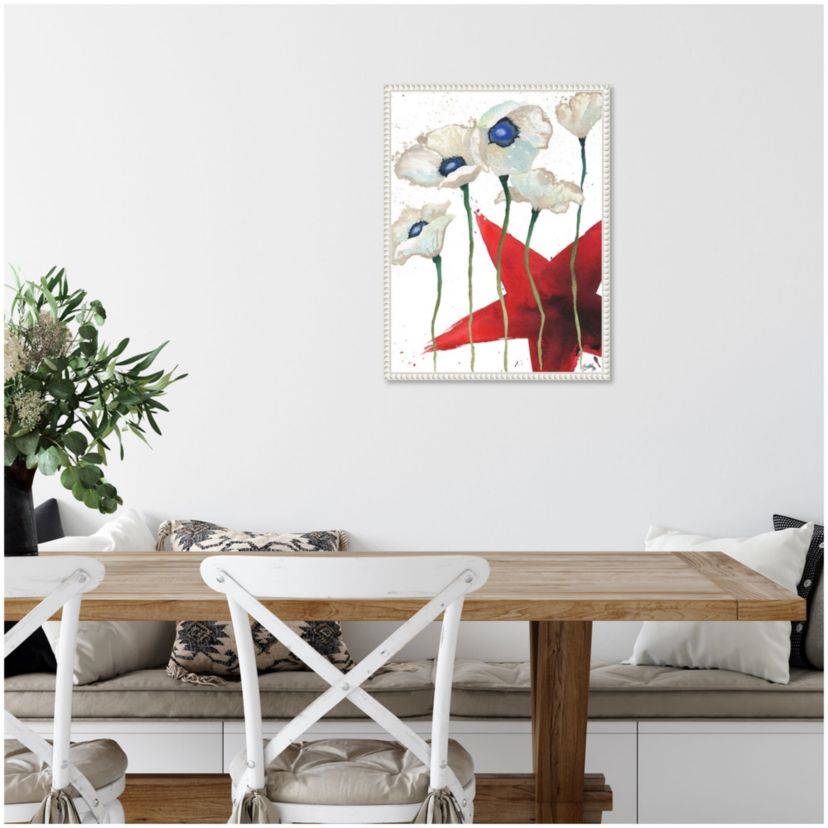 Patriotic Floral IV Framed Canvas Wall Art Print
