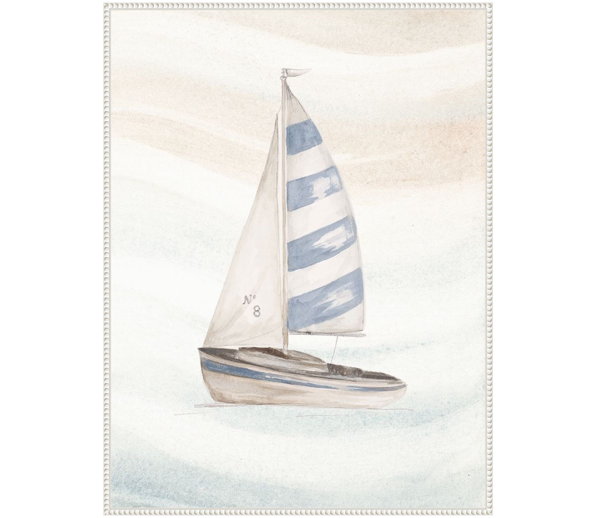 Ocean Oasis Little Sail II Framed Canvas Wall Art Print