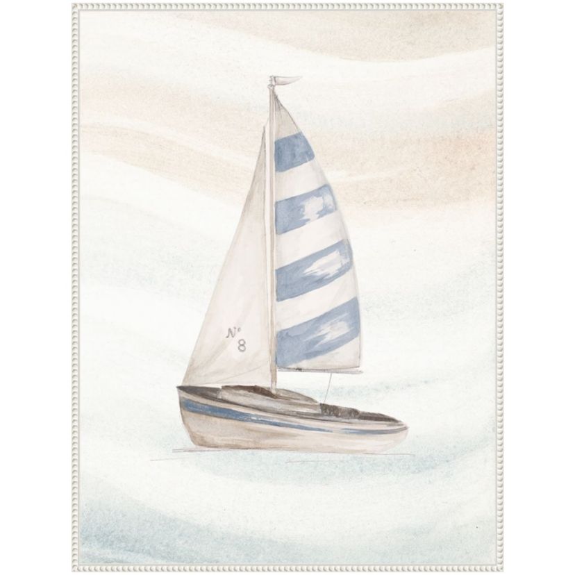 Ocean Oasis Little Sail II Framed Canvas Wall Art Print
