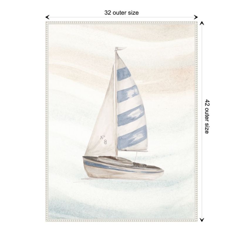 Ocean Oasis Little Sail II Framed Canvas Wall Art Print