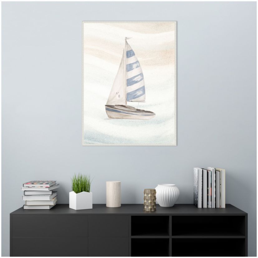 Ocean Oasis Little Sail II Framed Canvas Wall Art Print