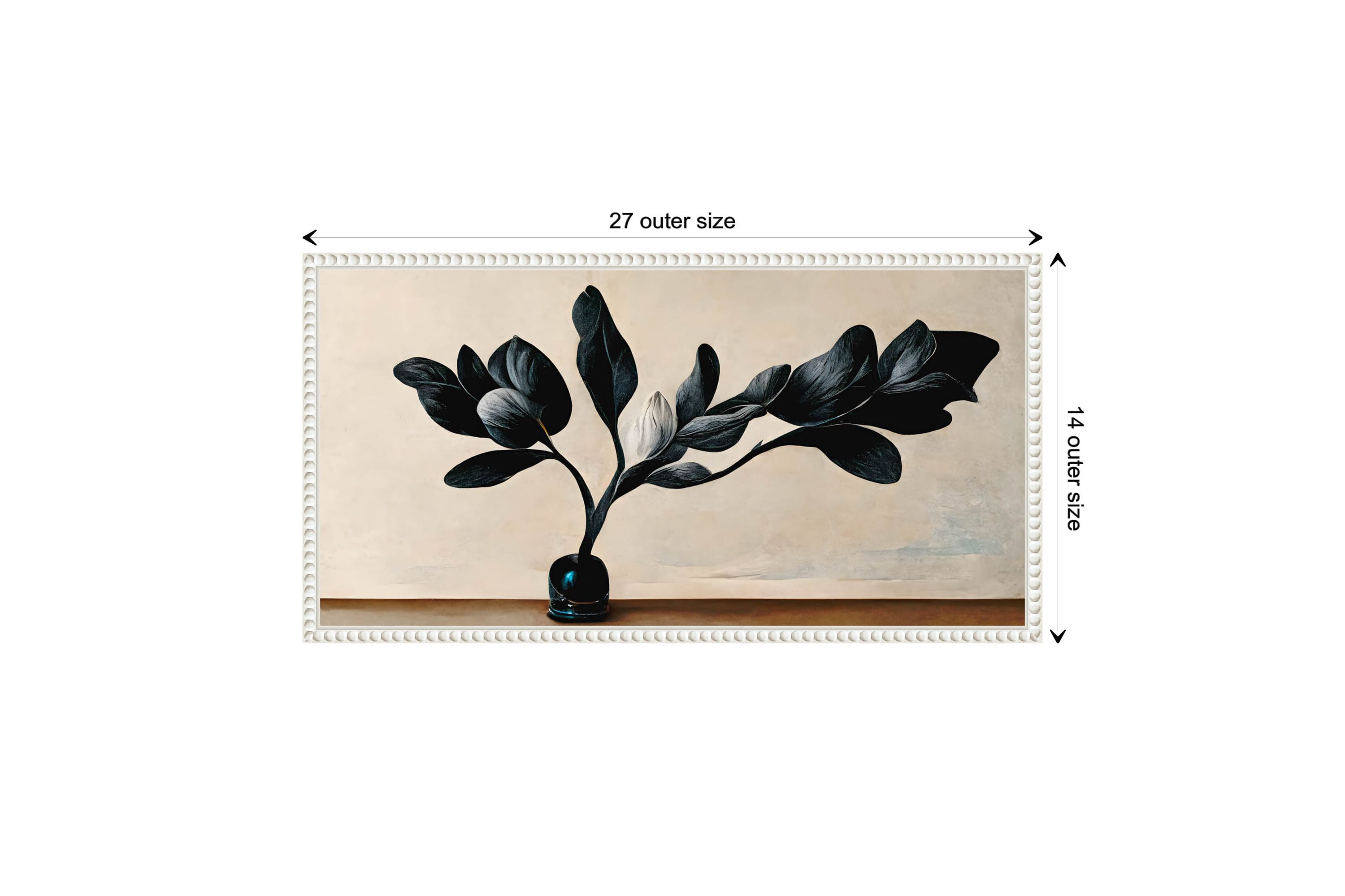 Black Magnolia Framed Canvas Wall Art Print