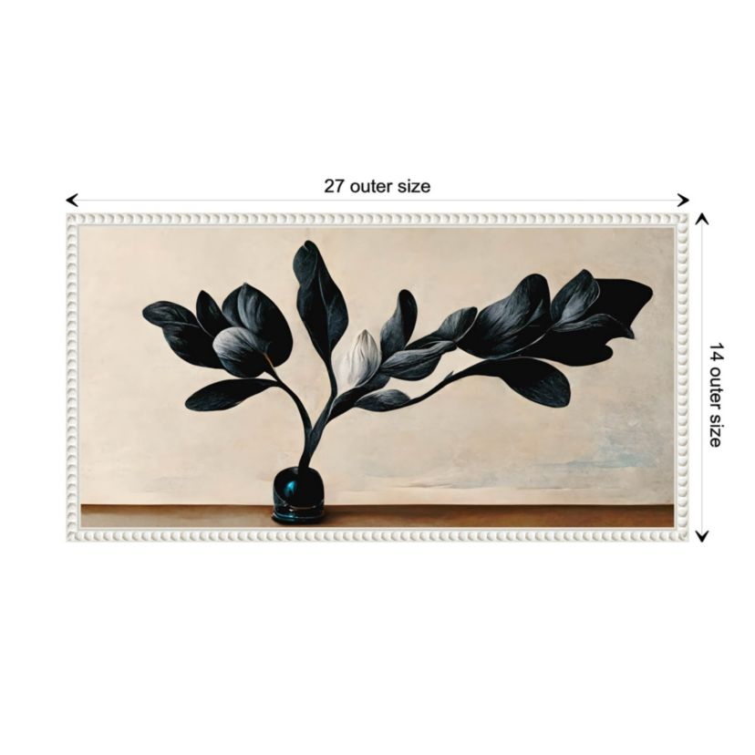 Black Magnolia Framed Canvas Wall Art Print