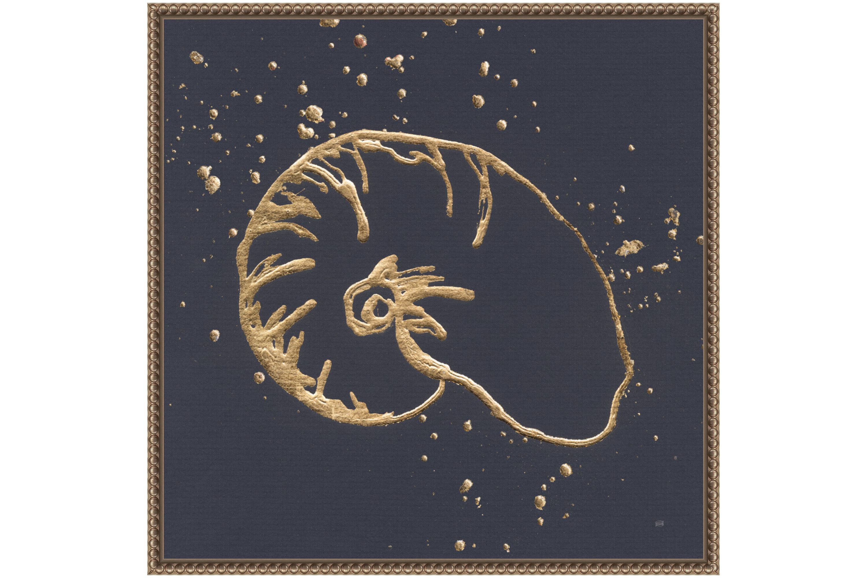 Gold Nautilus I Framed Canvas Wall Art Print