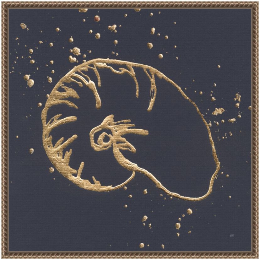 Gold Nautilus I Framed Canvas Wall Art Print