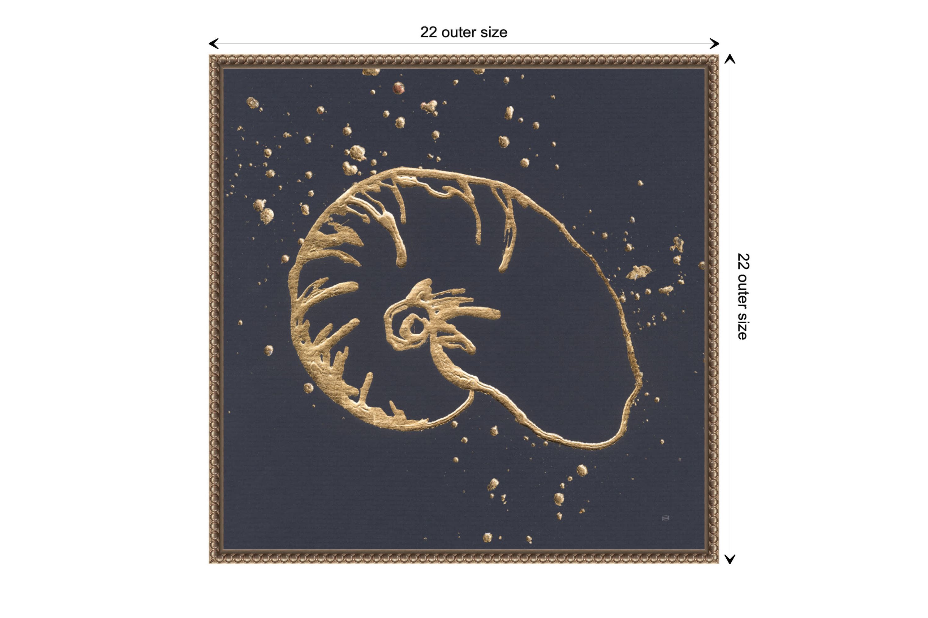 Gold Nautilus I Framed Canvas Wall Art Print