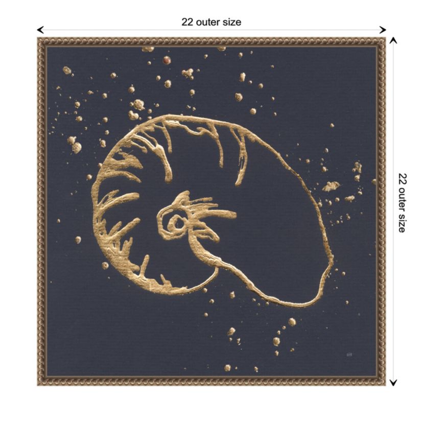 Gold Nautilus I Framed Canvas Wall Art Print