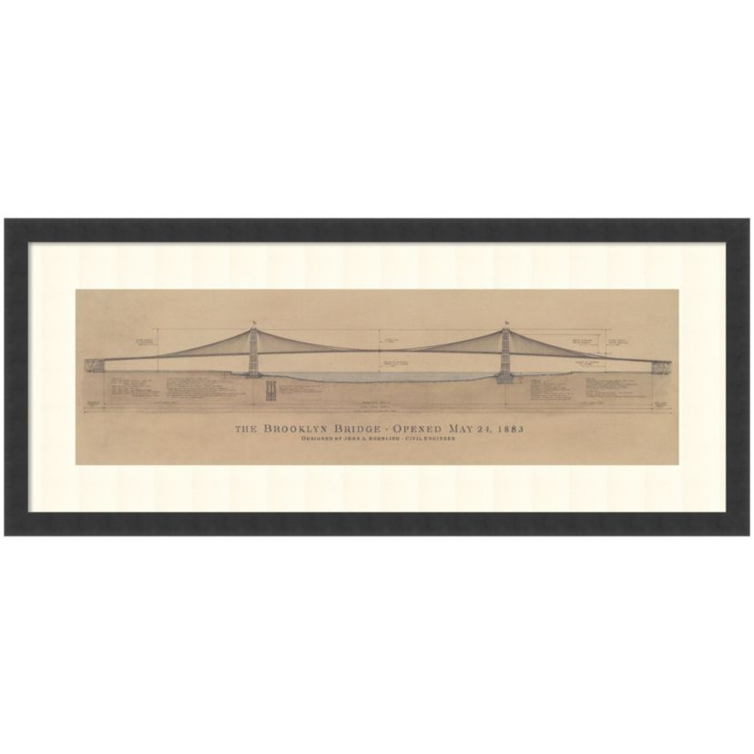 Brooklyn Bridge by Craig S. Holmes Wood Framed Wall Art Print