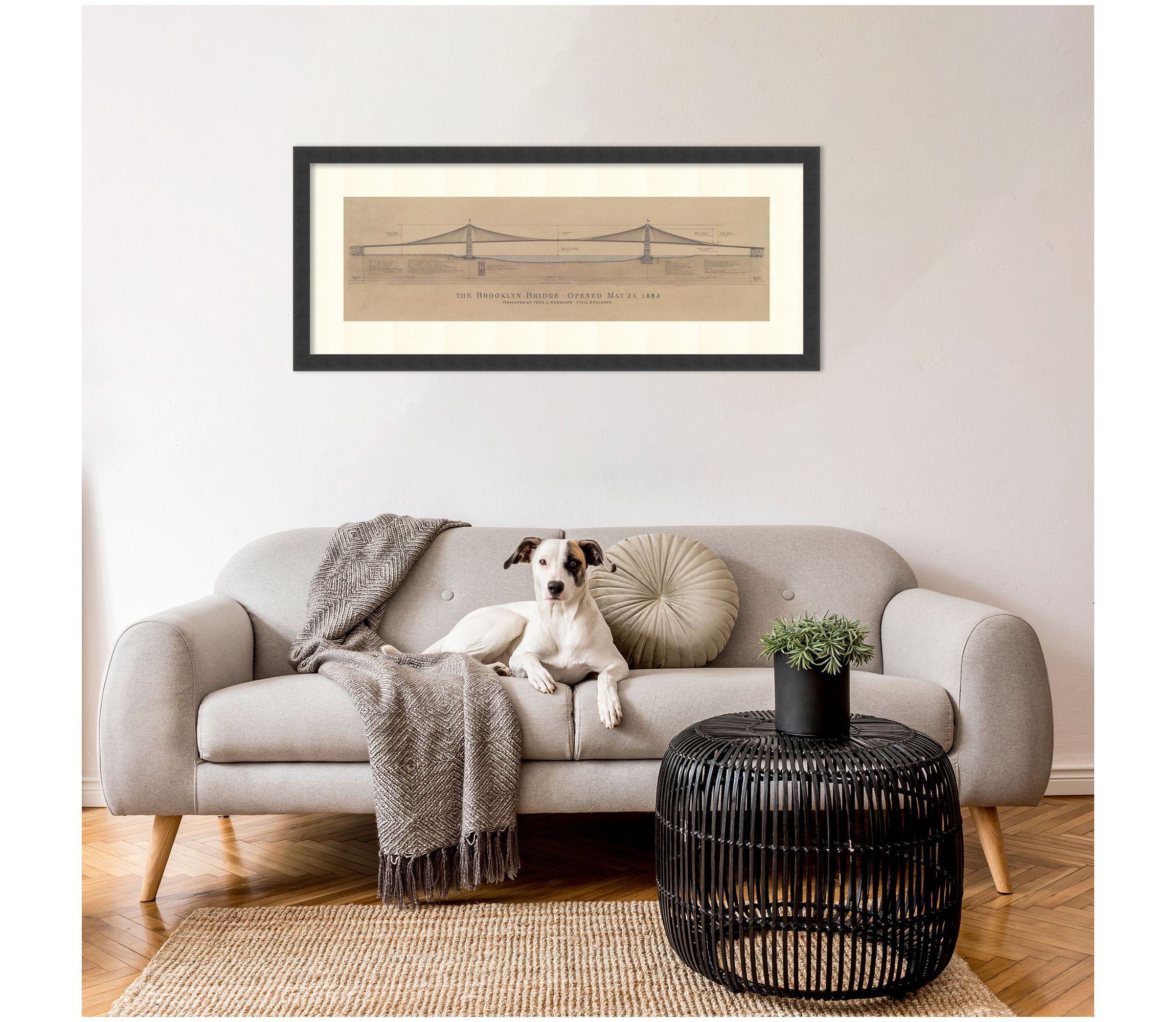 Brooklyn Bridge by Craig S. Holmes Wood Framed Wall Art Print