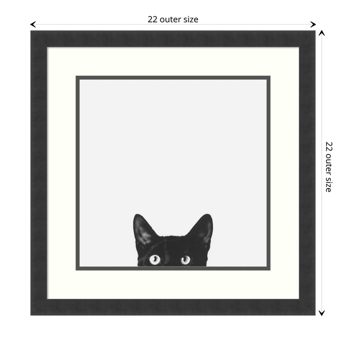 Curiosity (Cat) by Jon Bertelli Wood Framed Wall Art Print
