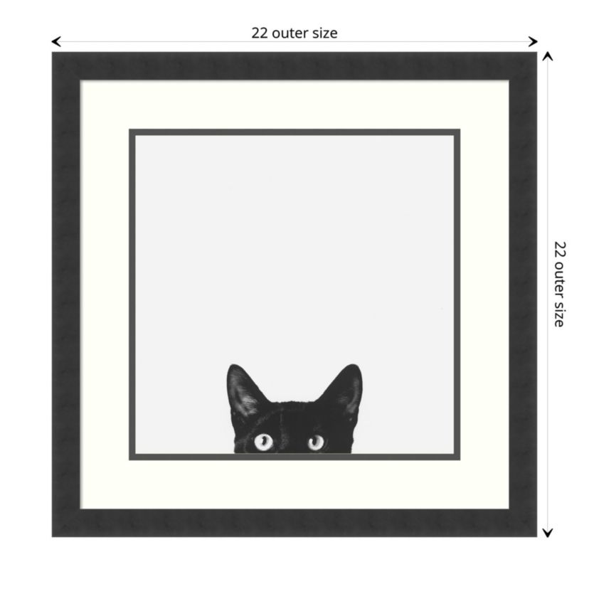 Curiosity (Cat) by Jon Bertelli Wood Framed Wall Art Print
