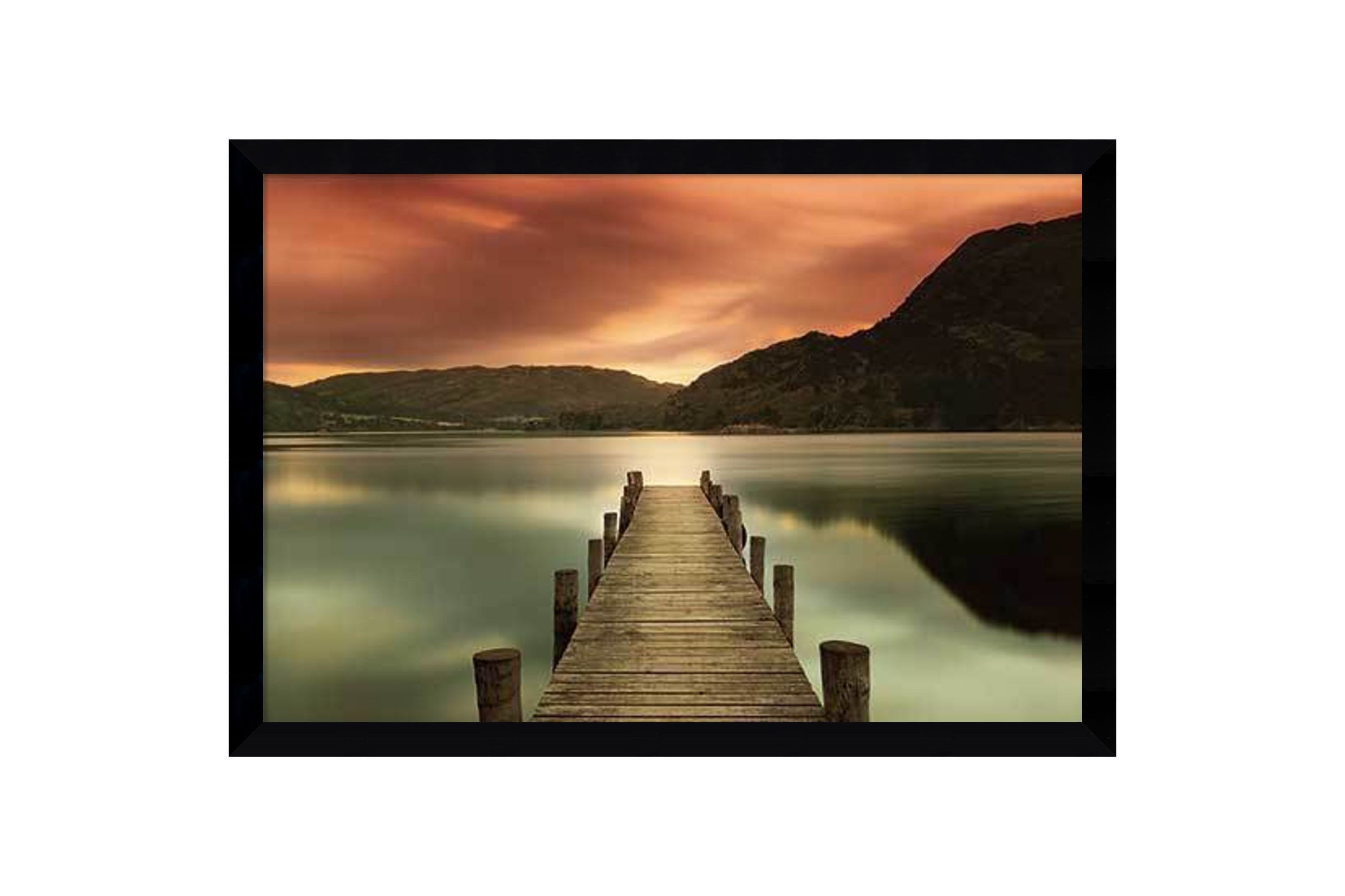 Ullswater Glenridding Cumbria by Mel Allen Wood Framed Wall Art Print