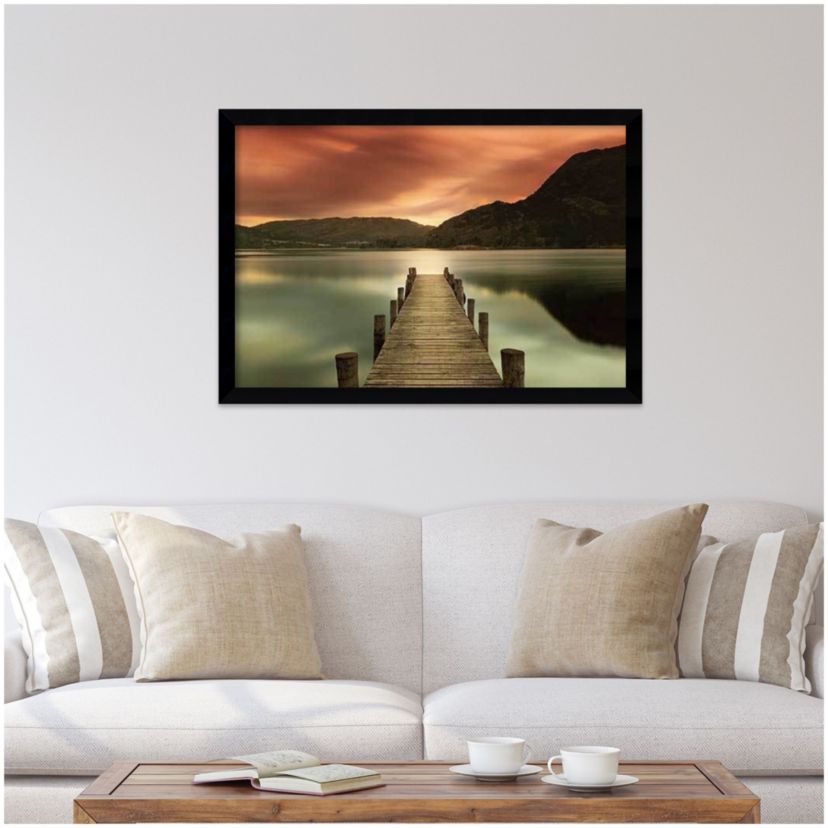 Ullswater Glenridding Cumbria by Mel Allen Wood Framed Wall Art Print