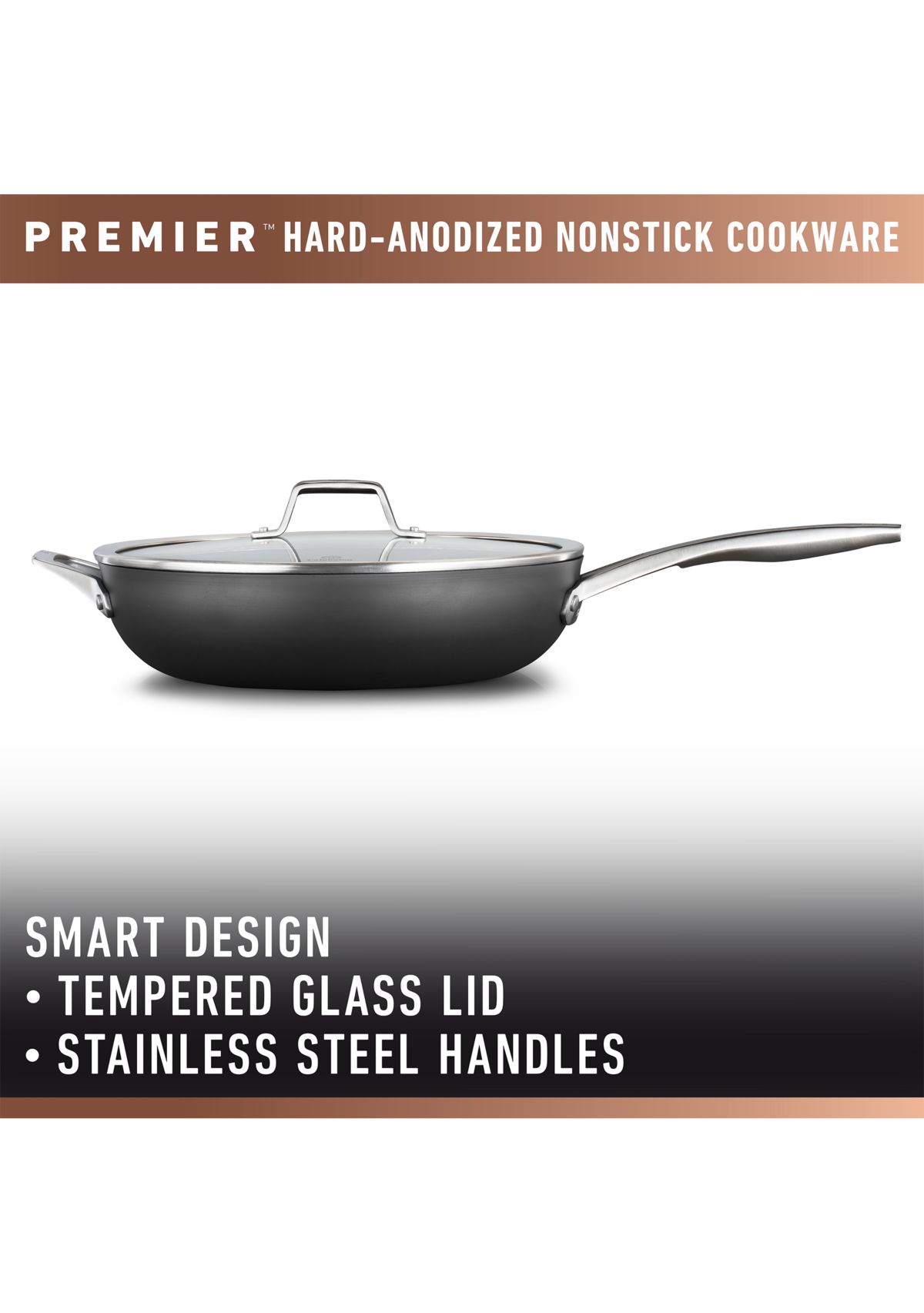 Premier Mineral Hard Anodized Deep Skillet with Cover
