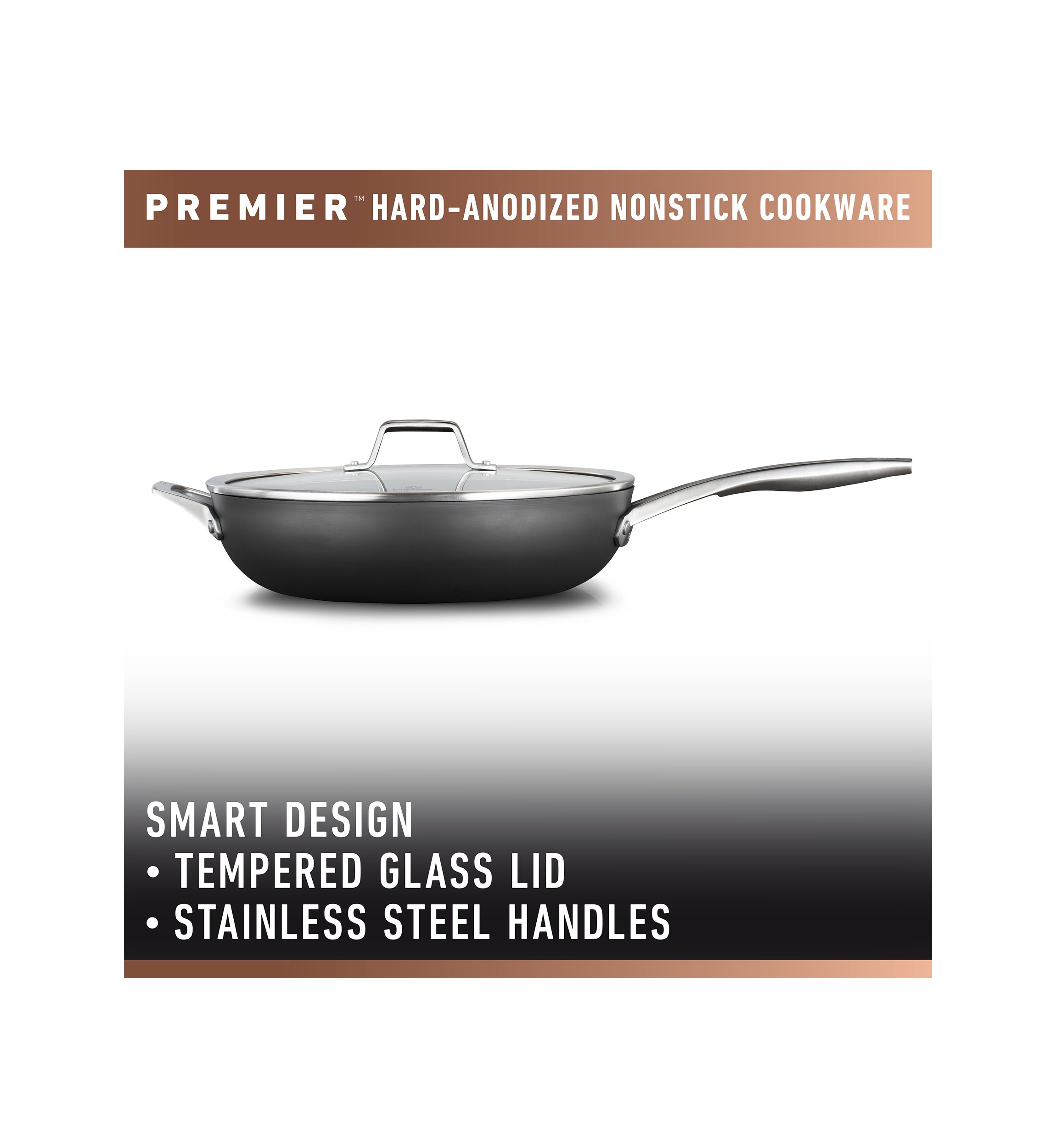 Premier Mineral Hard Anodized Deep Skillet with Cover