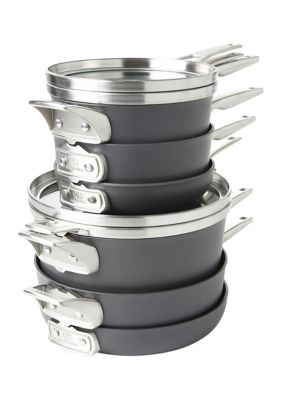 Calphalon Premier Space-Saving Stainless Steel Pots and Pans, 10-Piece  Cookware Set