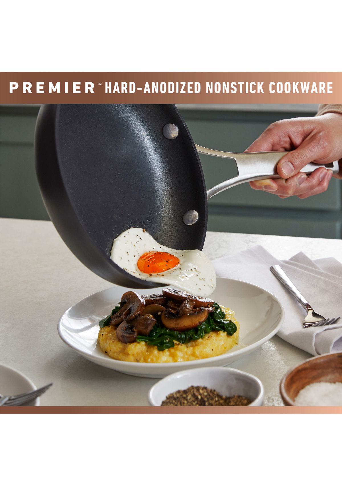 Premier Mineral Hard Anodized Fry Pan Set